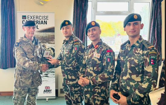 नेपाली सेनालाई बेलायतमा चौथो पटक स्वर्ण पदक