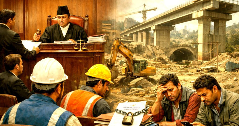 ठेक्का तोडिएपछि निर्माण व्यवसायी अदालतको शरणमा, राष्ट्रिय गौरवका आयोजना वर्षौं पछि धकेलिने चिन्ता
