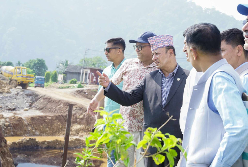 ऊर्जा मन्त्रीद्वारा सुनकोशी मरिन डाइभर्सन आयोजनाको निरीक्षण, समयमै सम्पन्न गर्न निर्देशन 