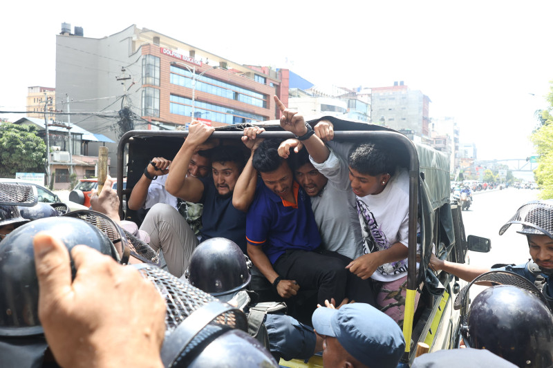 संसद् भवन अगाडि रेविकाको न्यायका लागि विद्यार्थीको प्रदर्शन, ८ जना पक्राउ